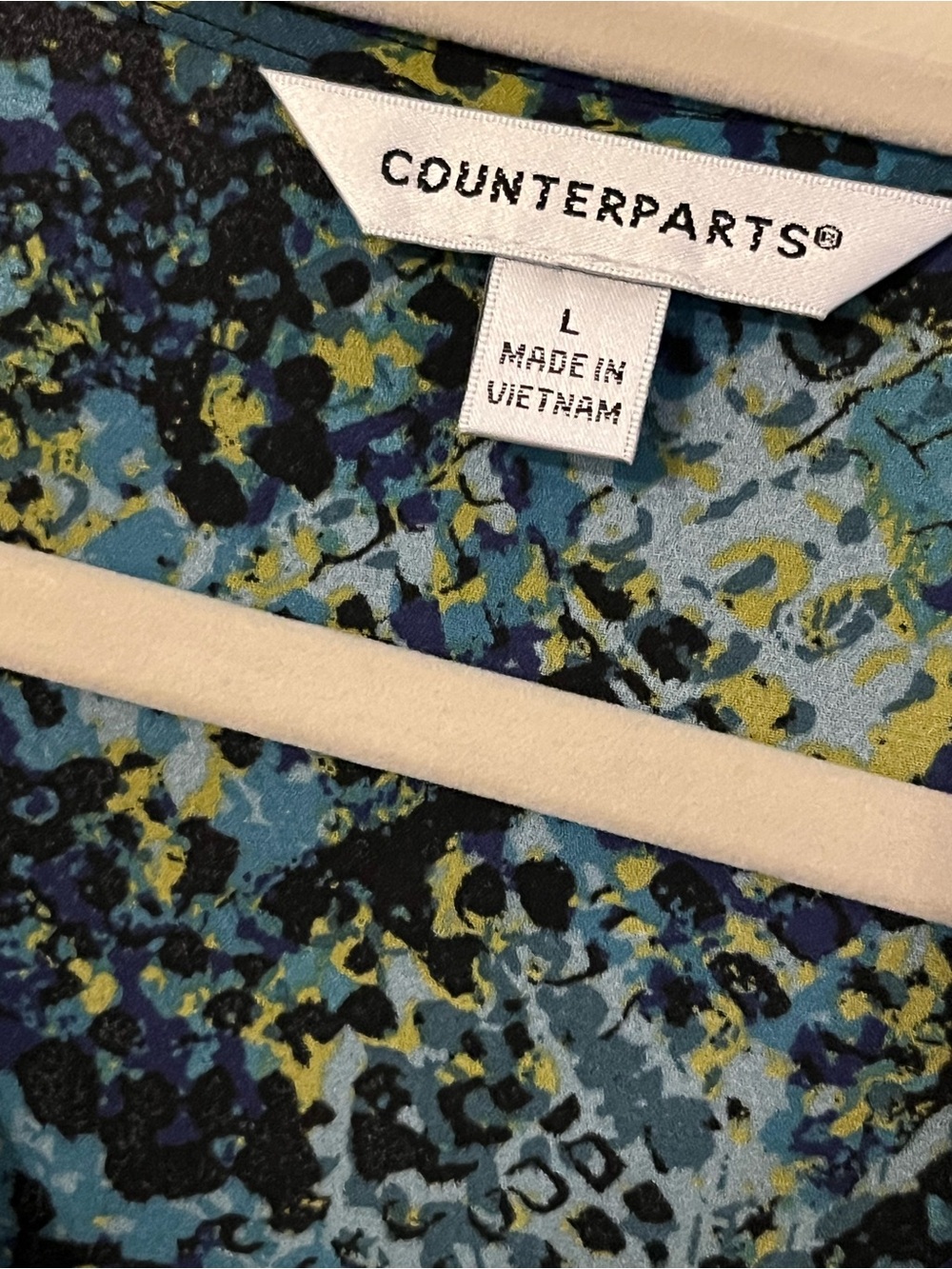 Counterparts Blue & Teal Abstract Print Long Sleeve Blouse - Picture 4 of 4